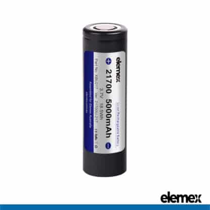 Elemex 21700 Lithium Battery 5000mAh Li-ion 3.7V with 10A Discharge Rate - Elemex