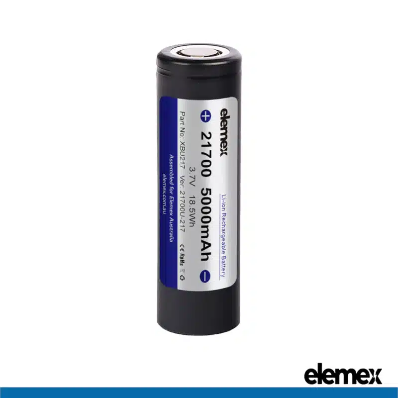 Elemex 21700 Lithium Battery 5000mAh Li-ion 3.7V with 10A Discharge Rate - Elemex Elemex 21700 Lithium Battery 5000mAh Li-ion 3.7V with 10A Discharge Rate - Elemex