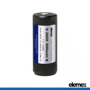 Protected 26650 Battery 5000mAh Rechargeable 3.7V - Elemex