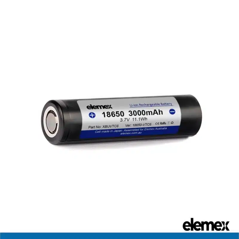 Elemex VTC6 Battery Flat Top Front - Elemex
