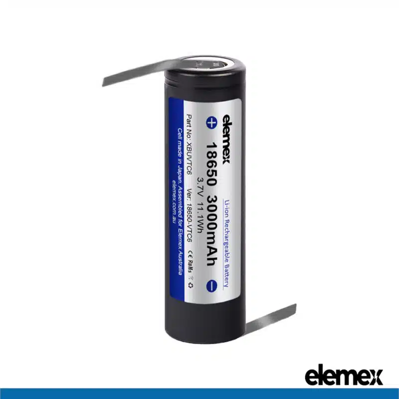 Elemex VTC6 Battery Solder Tabbed (Z-Type) - Elemex