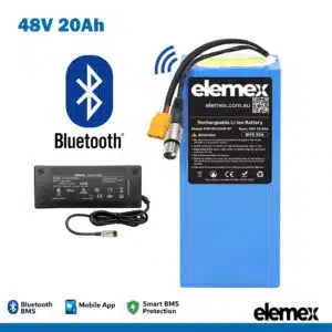 48V 20Ah eBike Battery Rectangle Lithium Pack + Premium Charger - Elemex