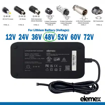 48V Lithium ion Battery Charger - Elemex