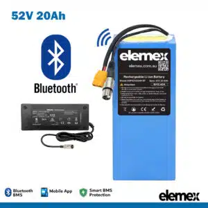 52V 20Ah Lithium Battery Rectangle Pack + Premium Charger - Elemex