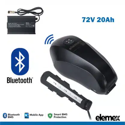 Fuel Tank eBike 72 Volt Battery 20Ah Lithium Pack with 60A Bluetooth BMS + Charger - elemex