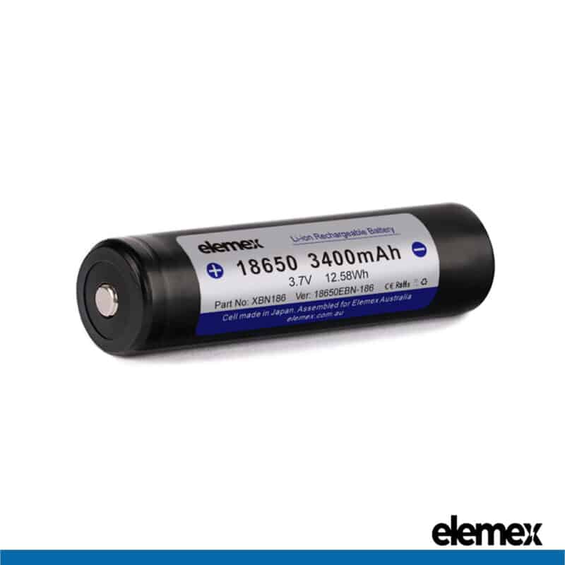 Battery Button Top 18650 3400mAh - Front - Elemex