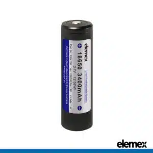 Button Top 18650 Battery 3400mAh Elemex Panasonic Li-ion 3.7V (Genuine)Â