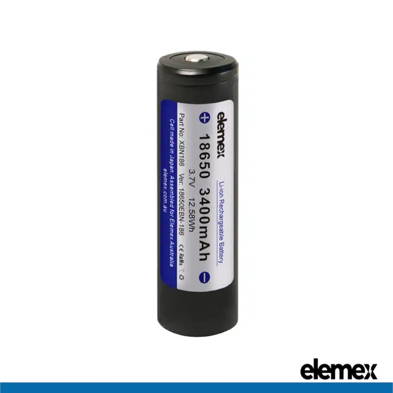 1x Battery Button Top 18650 3400mAh - Elemex