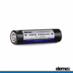 Battery Flat Top 18650 3400mAh - Front - Elemex