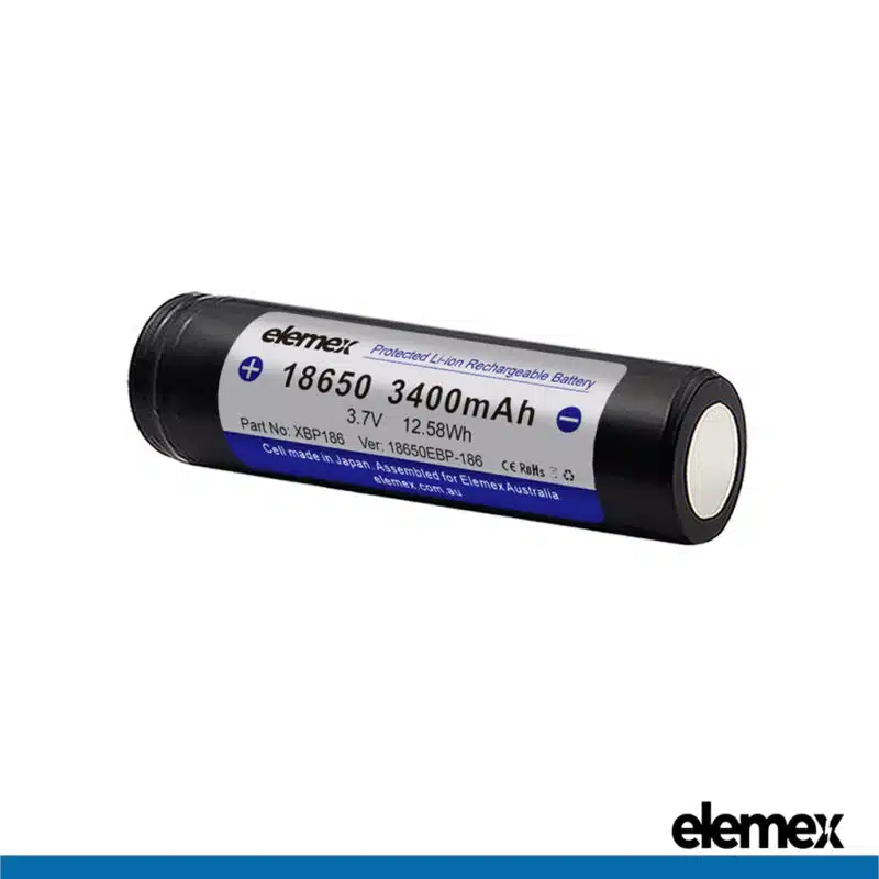 Battery Protected 18650 3400mAh - Back