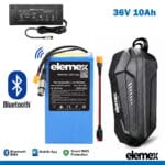 36V Lithium Battery 10Ah for Scooter eBike Golf Buggy and Mobility + Waterproof Case + Premium Charger - Elemex