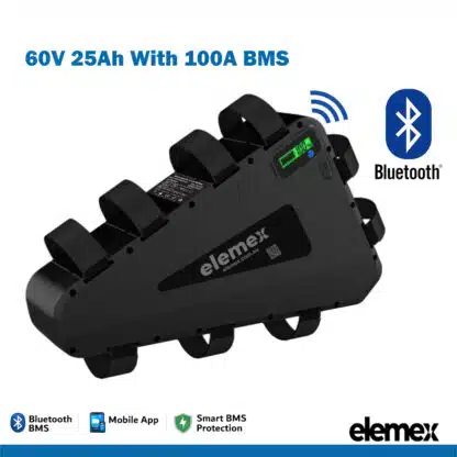 Electric Bike Triangle Battery 60V 25Ah Lithium Pack with 100A BMS - Elemex