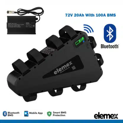 72V 20Ah eBike Triangle Battery + Charger 2A - 100A BMS - Elemex