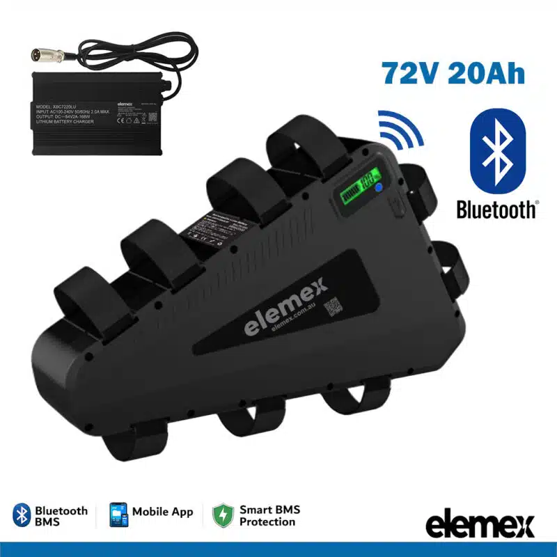 72V Battery eBike 20Ah Triangle + Charger - Elemex 72V Battery eBike 20Ah Triangle + Charger - Elemex